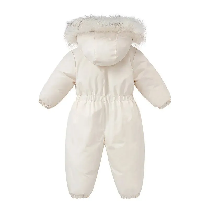 -30 degree Winter Ski Suit Plus Velvet Baby Jumpsuit Boy Overalls Warm Kids toddler girl Clothes Children Clothing coat overcoat