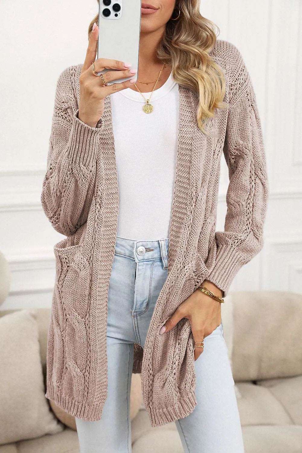 🔥 Ribbed Trim Hollow Knit Side Slits Cardigan: For When You Want to Look Like a Goddess, but Feel Like You’re Barely Hanging On 🔥