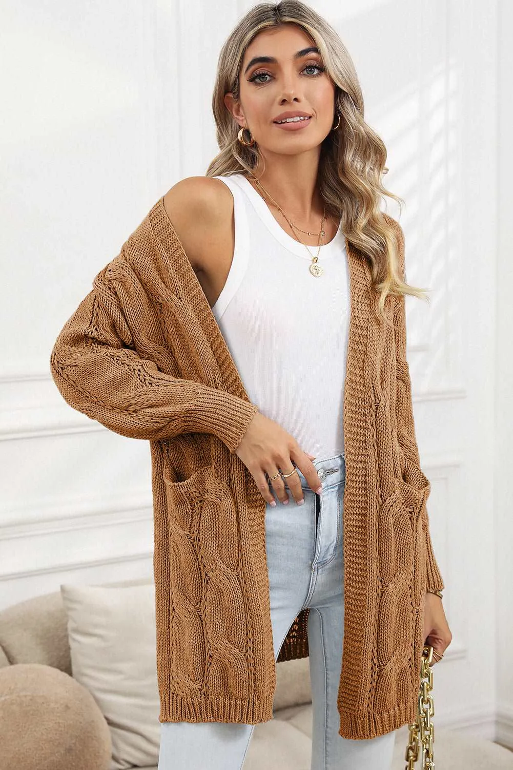 🔥 Ribbed Trim Hollow Knit Side Slits Cardigan: For When You Want to Look Like a Goddess, but Feel Like You’re Barely Hanging On 🔥