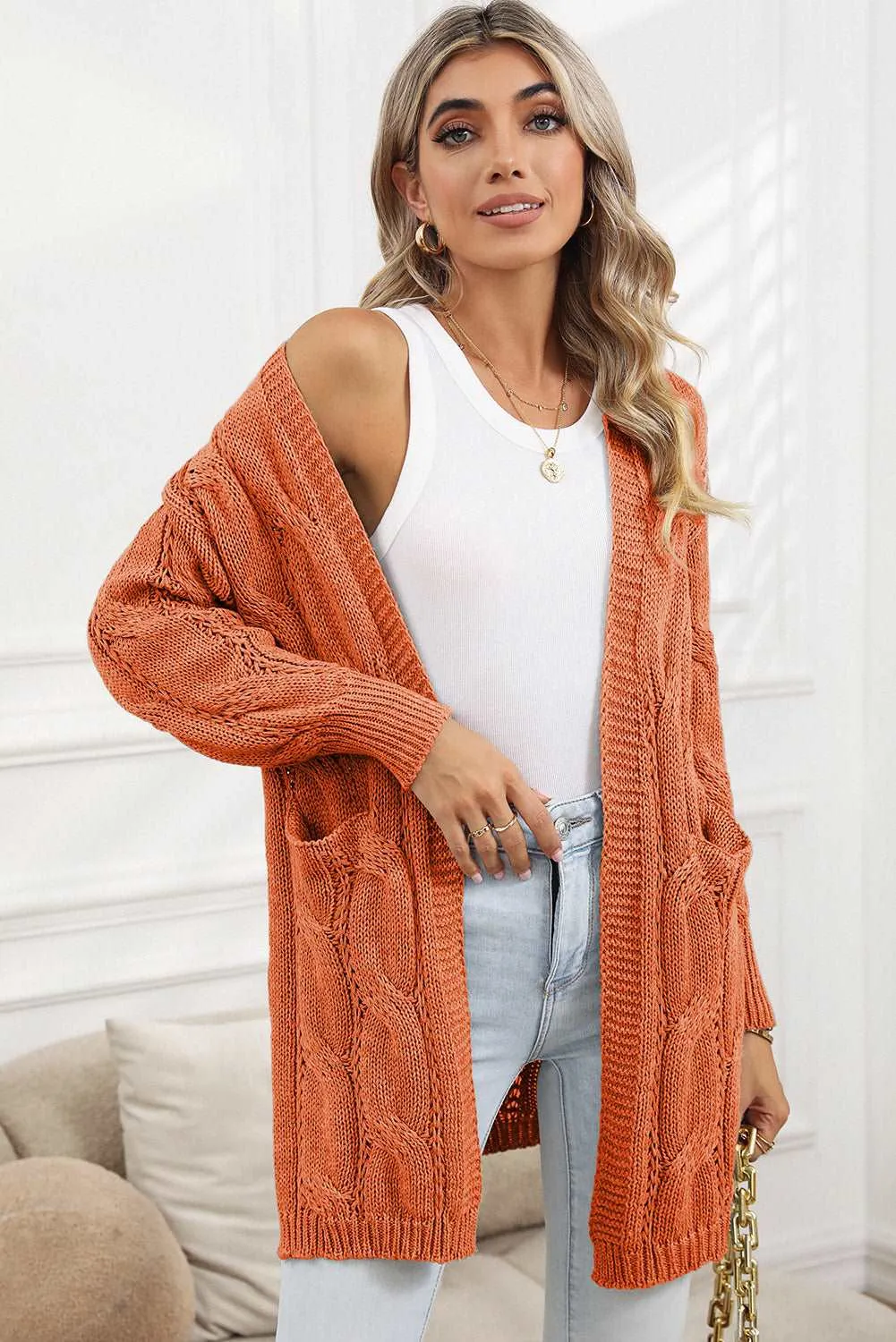 🔥 Ribbed Trim Hollow Knit Side Slits Cardigan: For When You Want to Look Like a Goddess, but Feel Like You’re Barely Hanging On 🔥