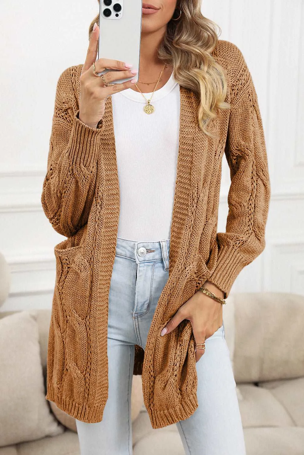 🔥 Ribbed Trim Hollow Knit Side Slits Cardigan: For When You Want to Look Like a Goddess, but Feel Like You’re Barely Hanging On 🔥