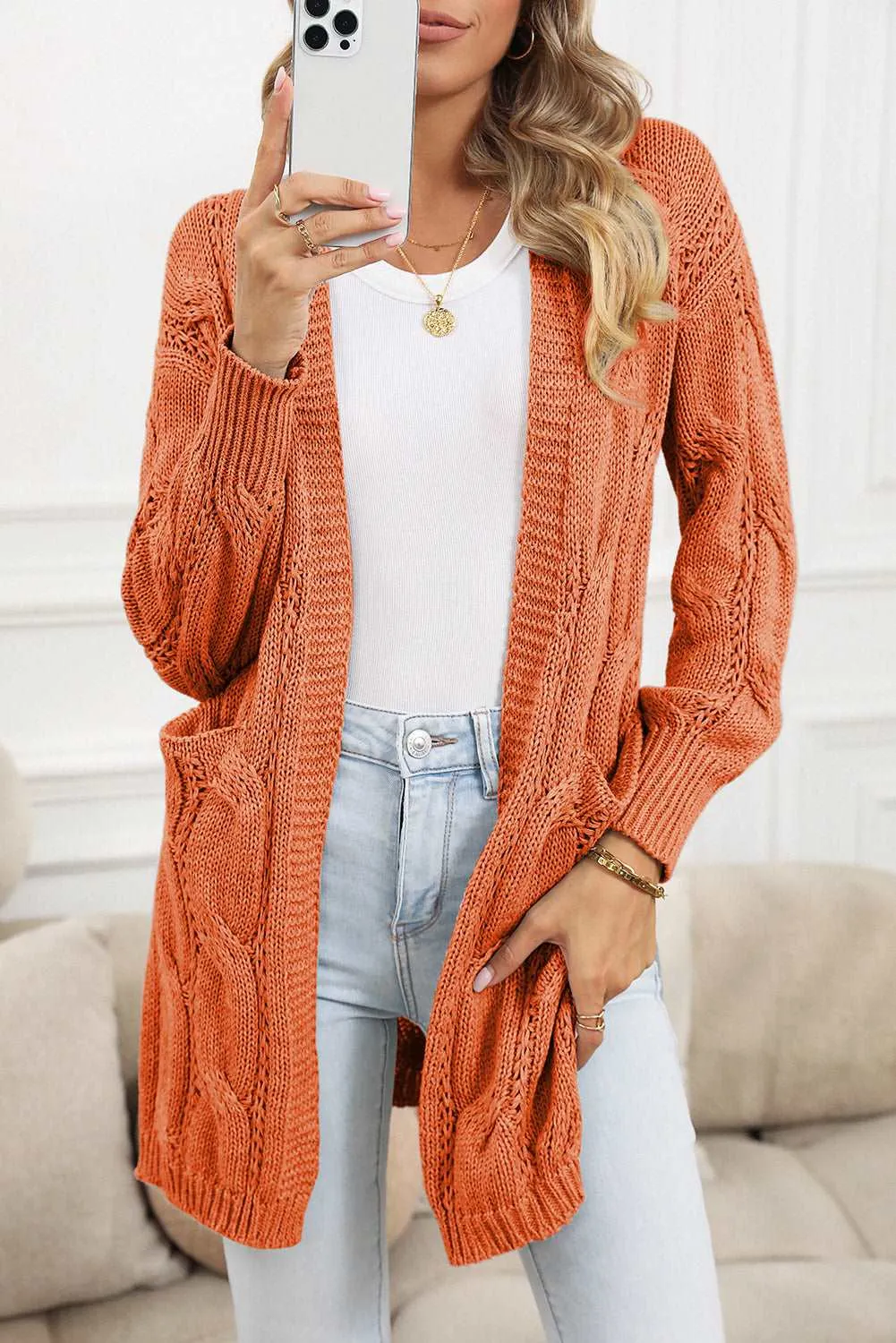 🔥 Ribbed Trim Hollow Knit Side Slits Cardigan: For When You Want to Look Like a Goddess, but Feel Like You’re Barely Hanging On 🔥