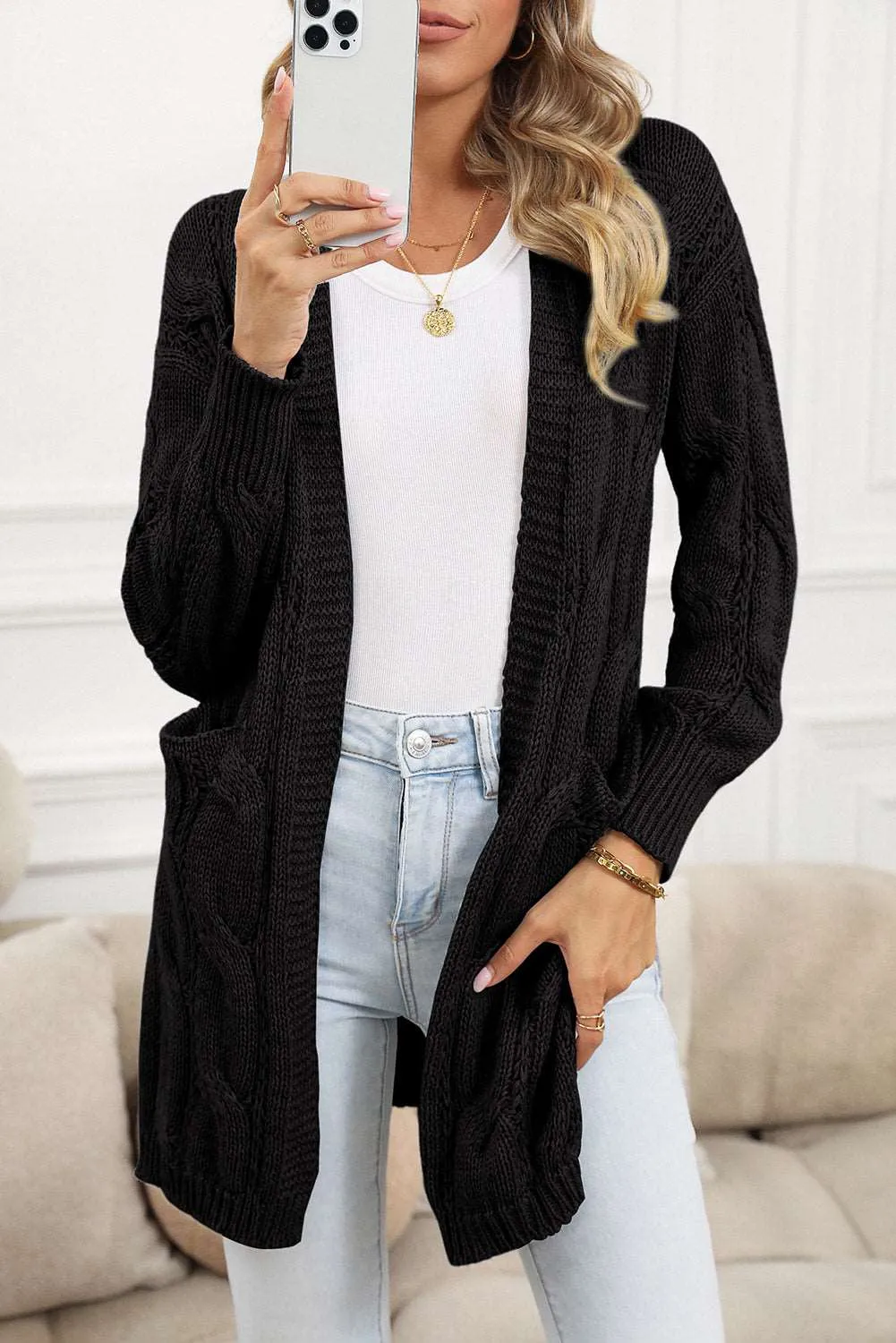 🔥 Ribbed Trim Hollow Knit Side Slits Cardigan: For When You Want to Look Like a Goddess, but Feel Like You’re Barely Hanging On 🔥