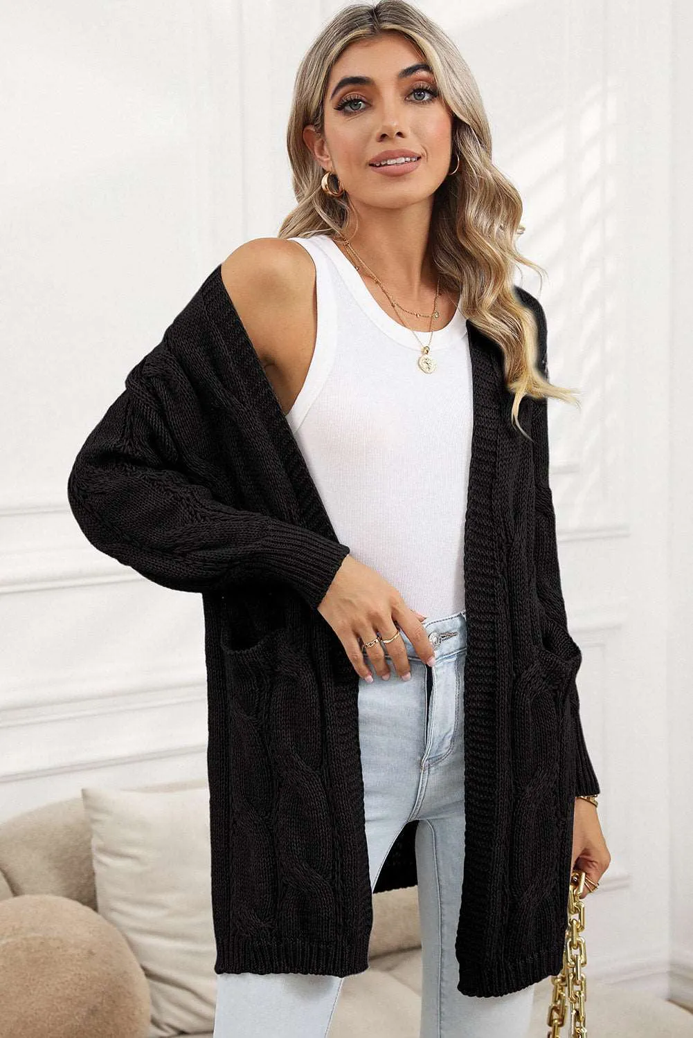 🔥 Ribbed Trim Hollow Knit Side Slits Cardigan: For When You Want to Look Like a Goddess, but Feel Like You’re Barely Hanging On 🔥