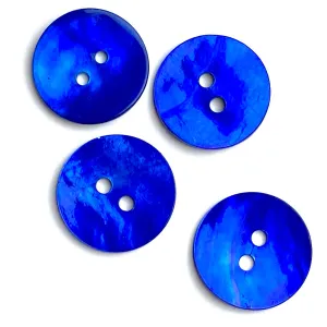 11/16" Cobalt Blue Pearl Shell 2-hole Button, 4 for $5.50   #300902-D