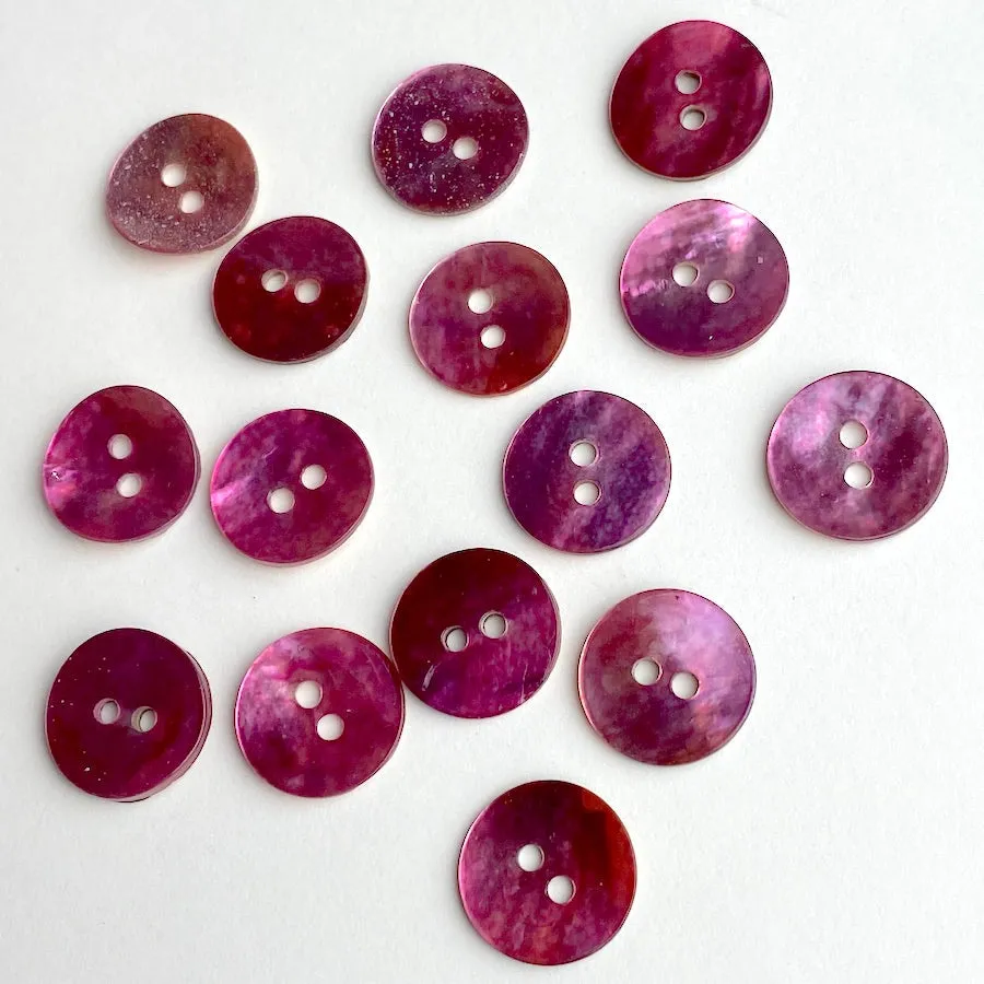 11/16" Pink Lilac Pearl Rustic Shell 2-hole, Pack of 4 buttons    #963-D