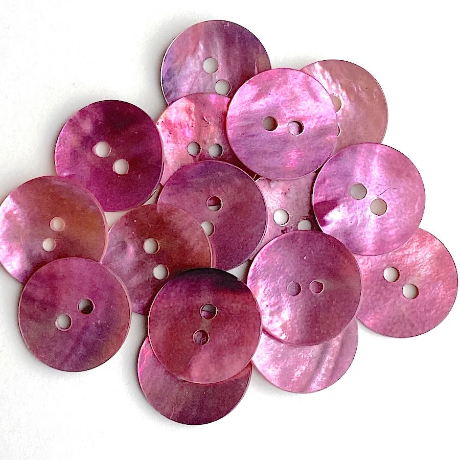 11/16" Pink Lilac Pearl Rustic Shell 2-hole, Pack of 4 buttons    #963-D