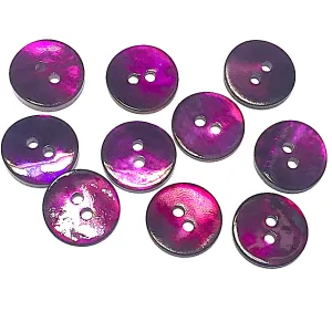 1/2" Dark Purple Pearl Shell 2-hole Button, 6 for $5.30   #241189-D-6