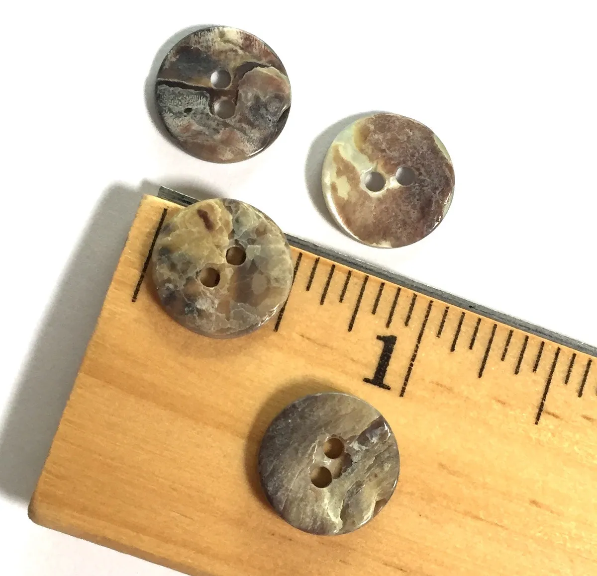 1/2" Light Blue Pearl Shell 2-hole Button, 6 for $6.00   #183D