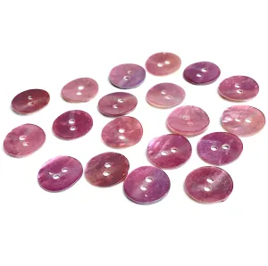 1/2" Rustic Pink Lilac Pearl Shell 2-hole, Pack of 6 Buttons    #184-D-6