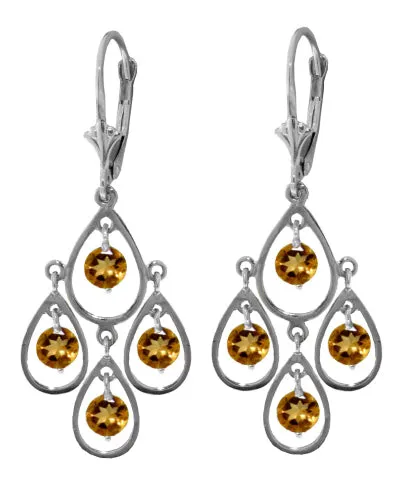 2.4 Carat 14K Solid Yellow Gold Pleasure Citrine Earrings