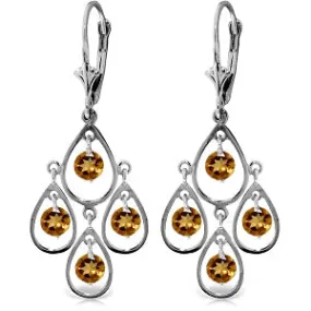 2.4 Carat 14K Solid Yellow Gold Quality Of Love Citrine Earrings