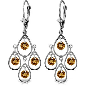 2.4 Carat 14K Solid Yellow Gold Quality Of Love Citrine Earrings