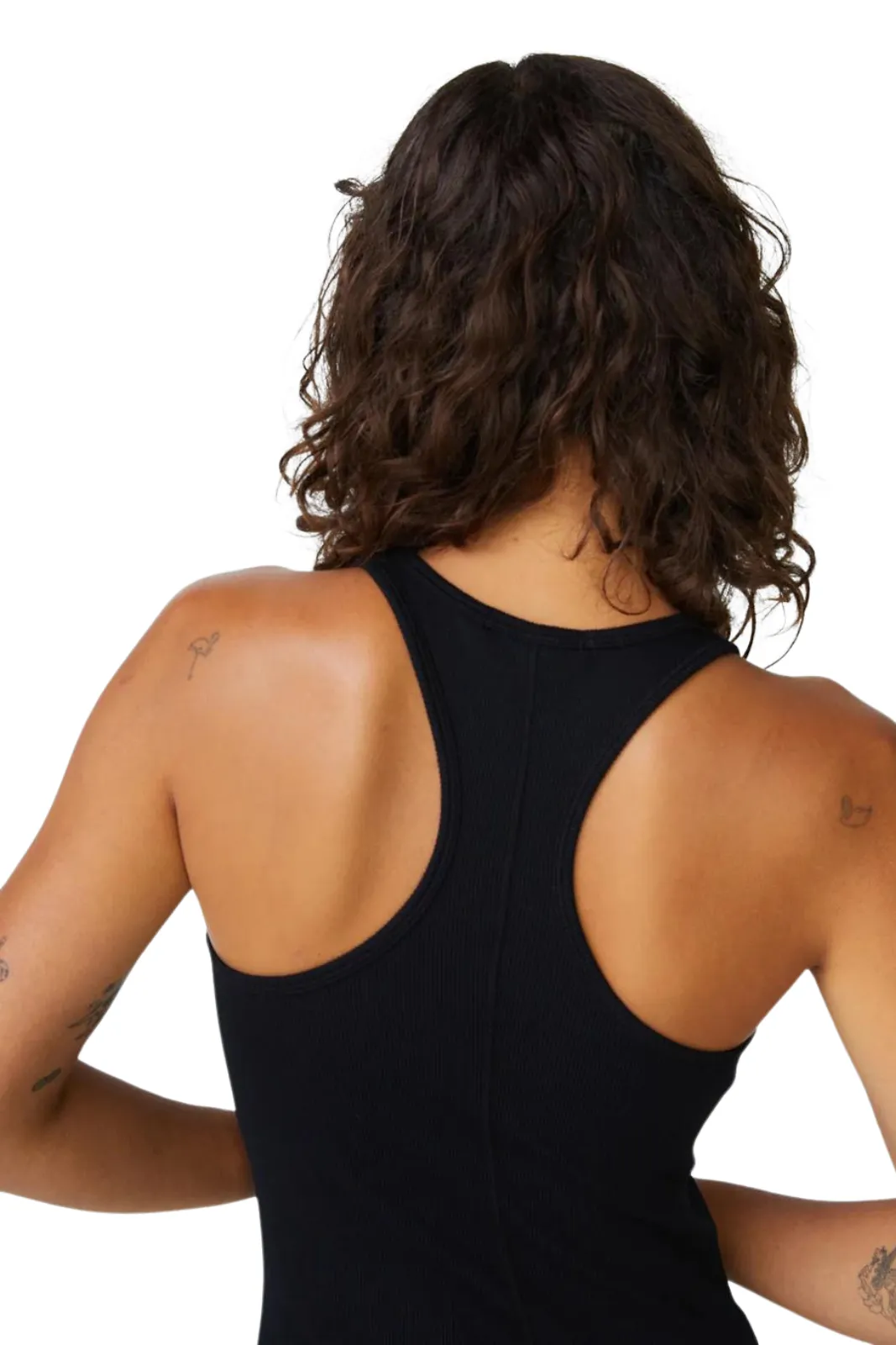 2x1 Rib Racerback Tank Black