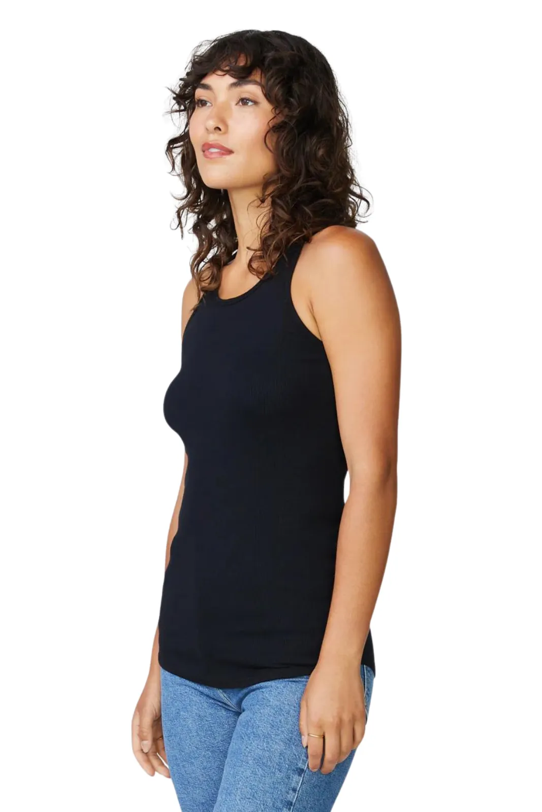 2x1 Rib Racerback Tank Black