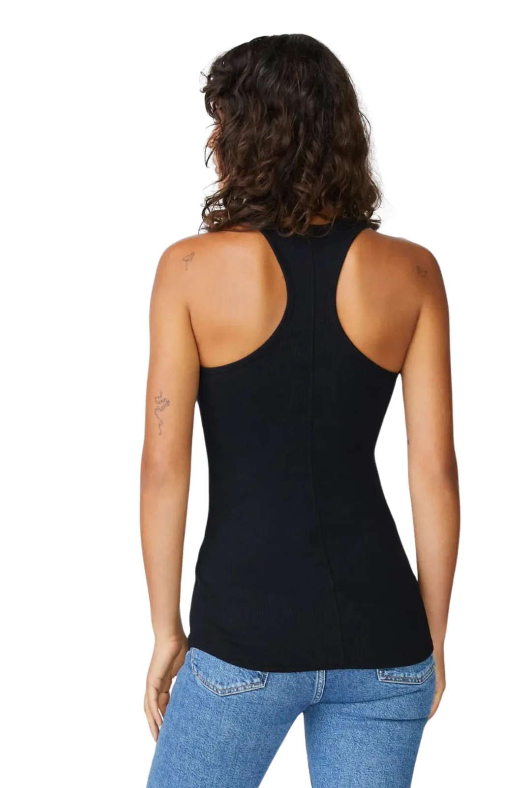 2x1 Rib Racerback Tank Black