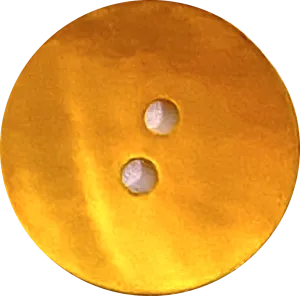 3/4" Golden Yellow Pearl Shell 2-hole Button, 4 for $7.10   #340703-D