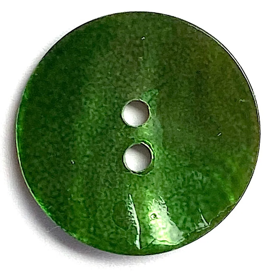 7/8" Green Shell, Dark Emerald Pearl 2-hole Button,   #482-D