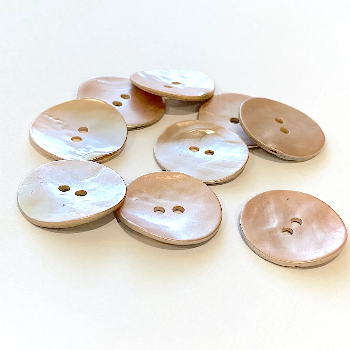 7/8" Pale Pink Pearl Shell 2-hole Button,  #484-D