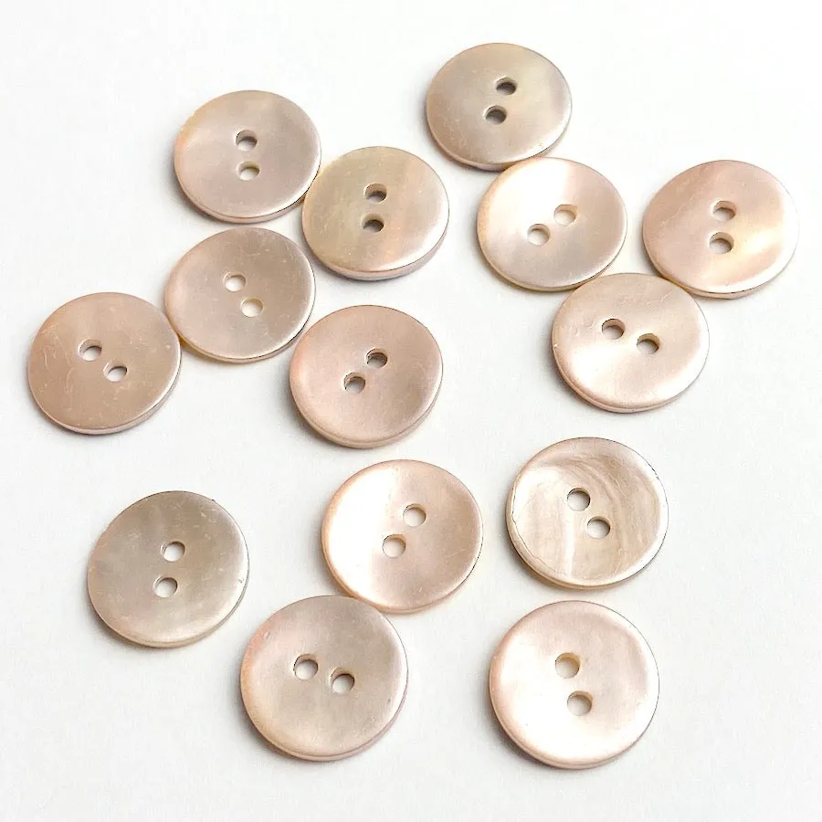 7/8" Pale Pink Pearl Shell 2-hole Button,  #484-D