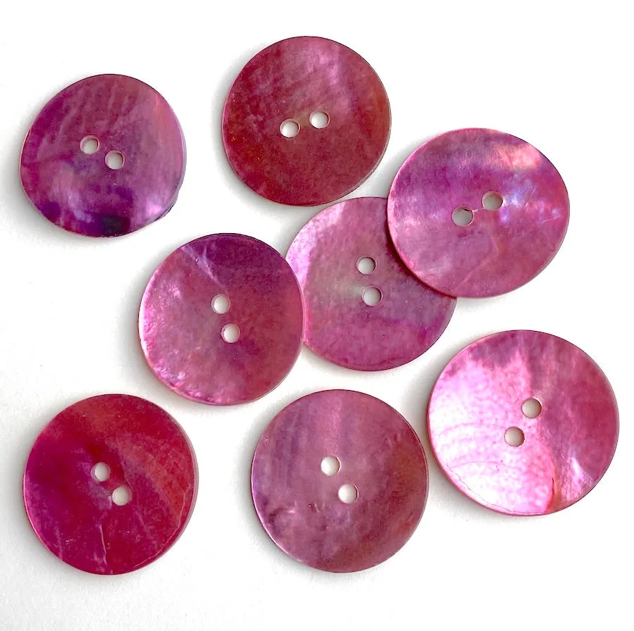 7/8" Pink Lilac Pearl Rustic Shell 2-hole, $2.00 each  #478-D