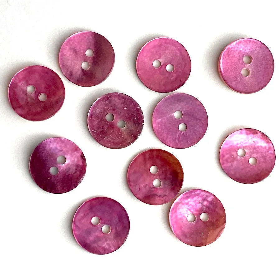 7/8" Pink Lilac Pearl Rustic Shell 2-hole, $2.00 each  #478-D