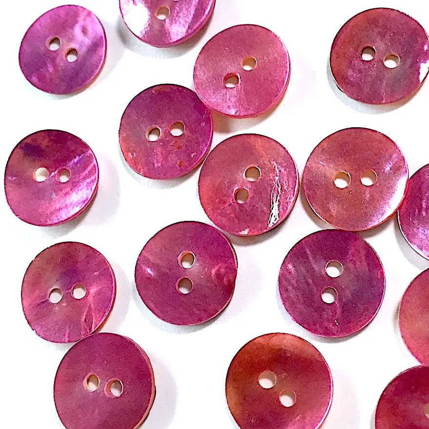 7/8" Pink Lilac Pearl Rustic Shell 2-hole, $2.00 each  #478-D