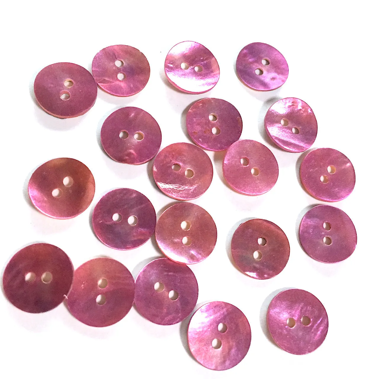 7/8" Pink Lilac Pearl Rustic Shell 2-hole, $2.00 each  #478-D