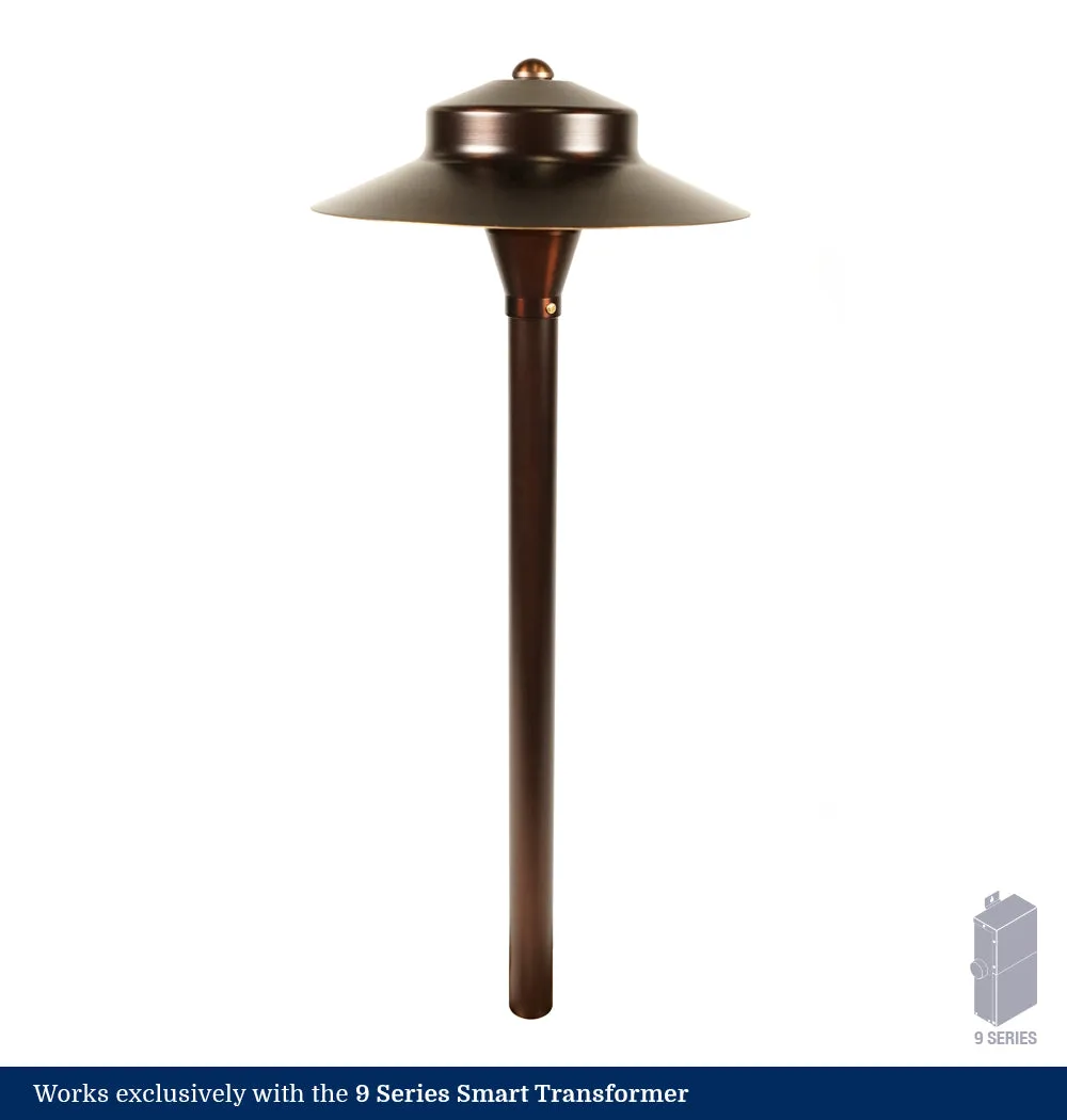 9 Series Full Color Bourbon Brass LED Path Light - Shade 5