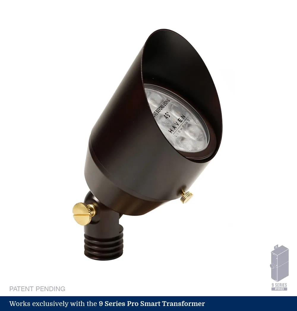 9 Series Pro Classic White 3-Inch Bourbon Brass LED Up Light