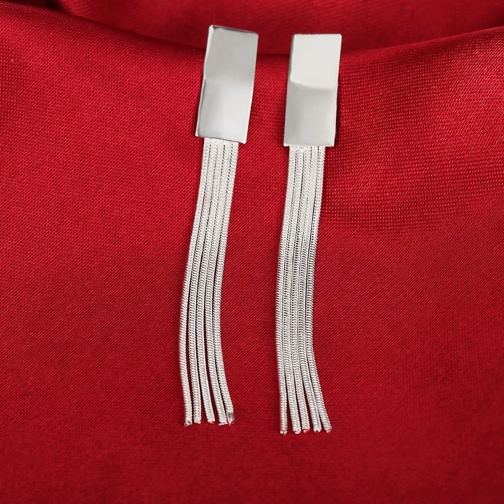 925 Sterling Silver Earrings with Creative Tassels