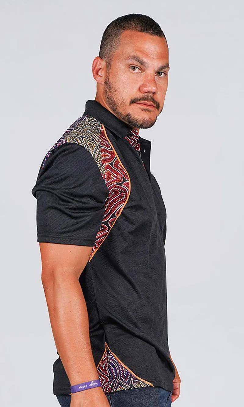 Aboriginal Art Unisex Bamboo Polo Our Many Tribes