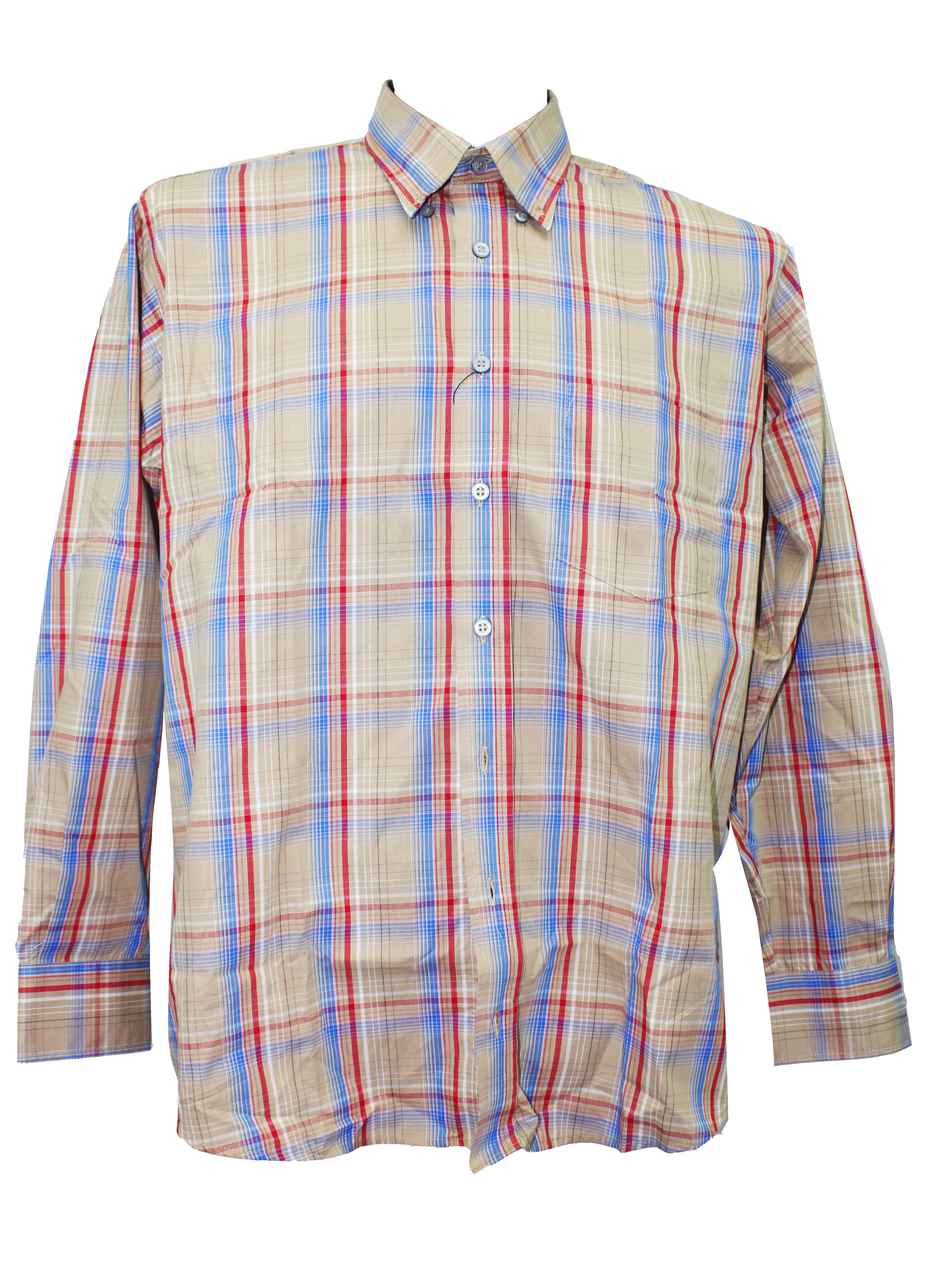 AERO Beige Checkered L/S Shirt