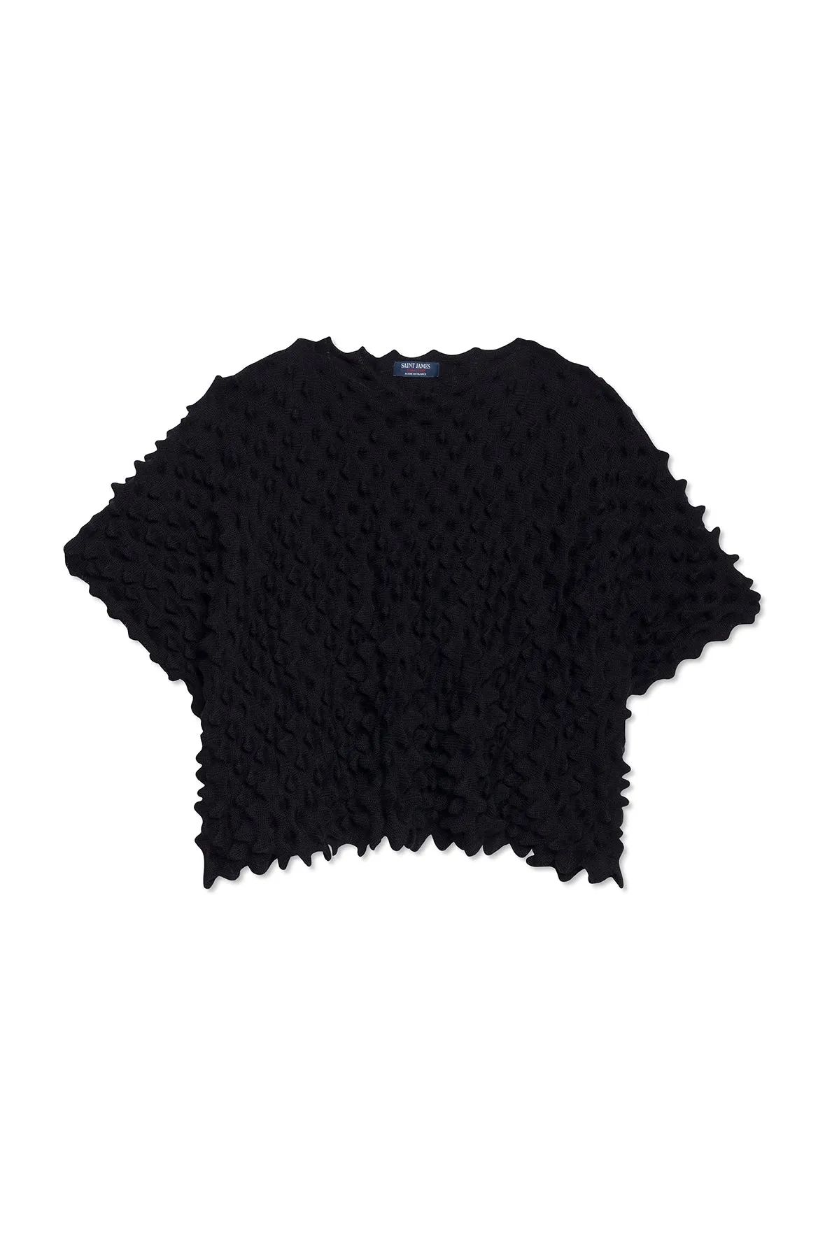 ALVEOLE PONCHO - Fancy Knit Poncho (NAVY)