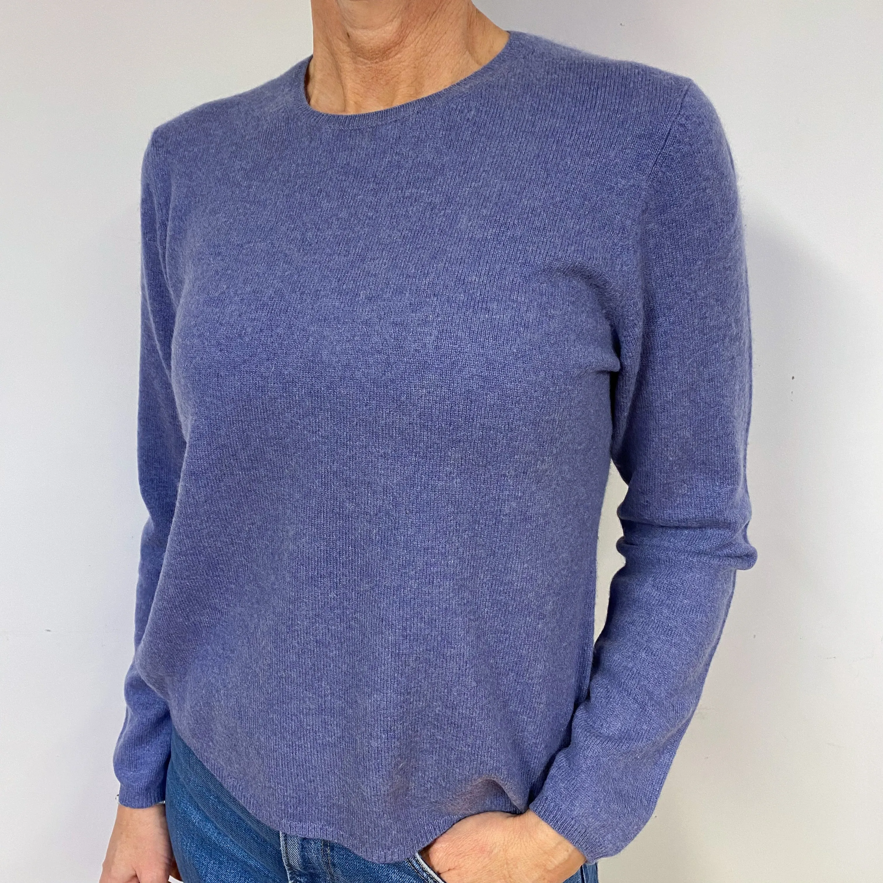 Amethyst Purple Cashmere Crew Neck Jumper Medium/Petite