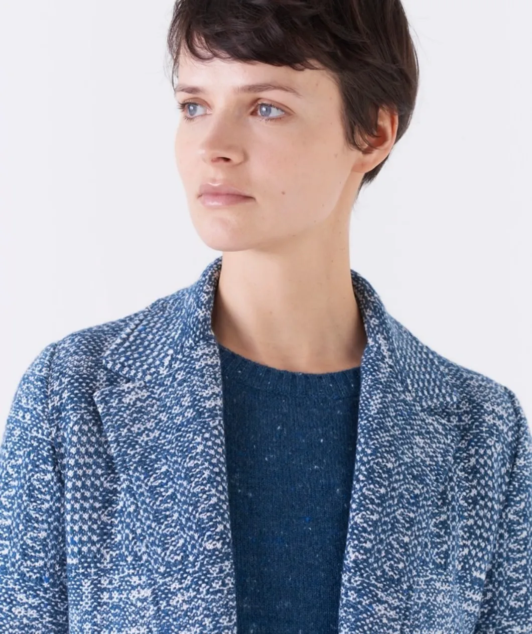 Amina Rubinacci Rotella Sweater Coat Ocean Blue