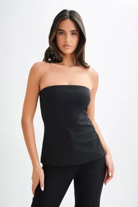 Antonia Strapless Cut Out Top - Black