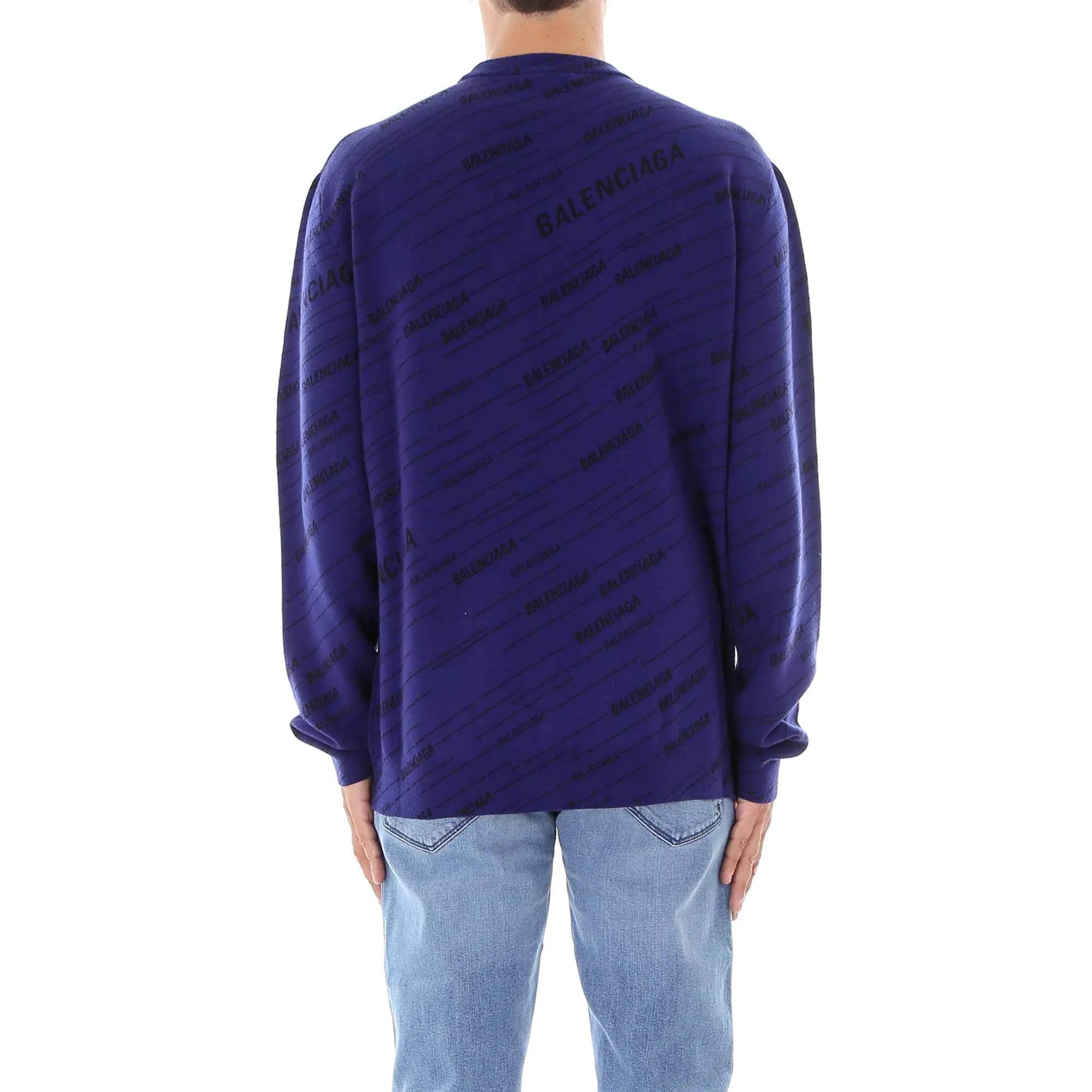 Balenciaga All Over Logo Crewneck Jumper