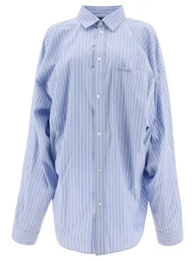 Balenciaga Striped Shirt With Embroidered Logo