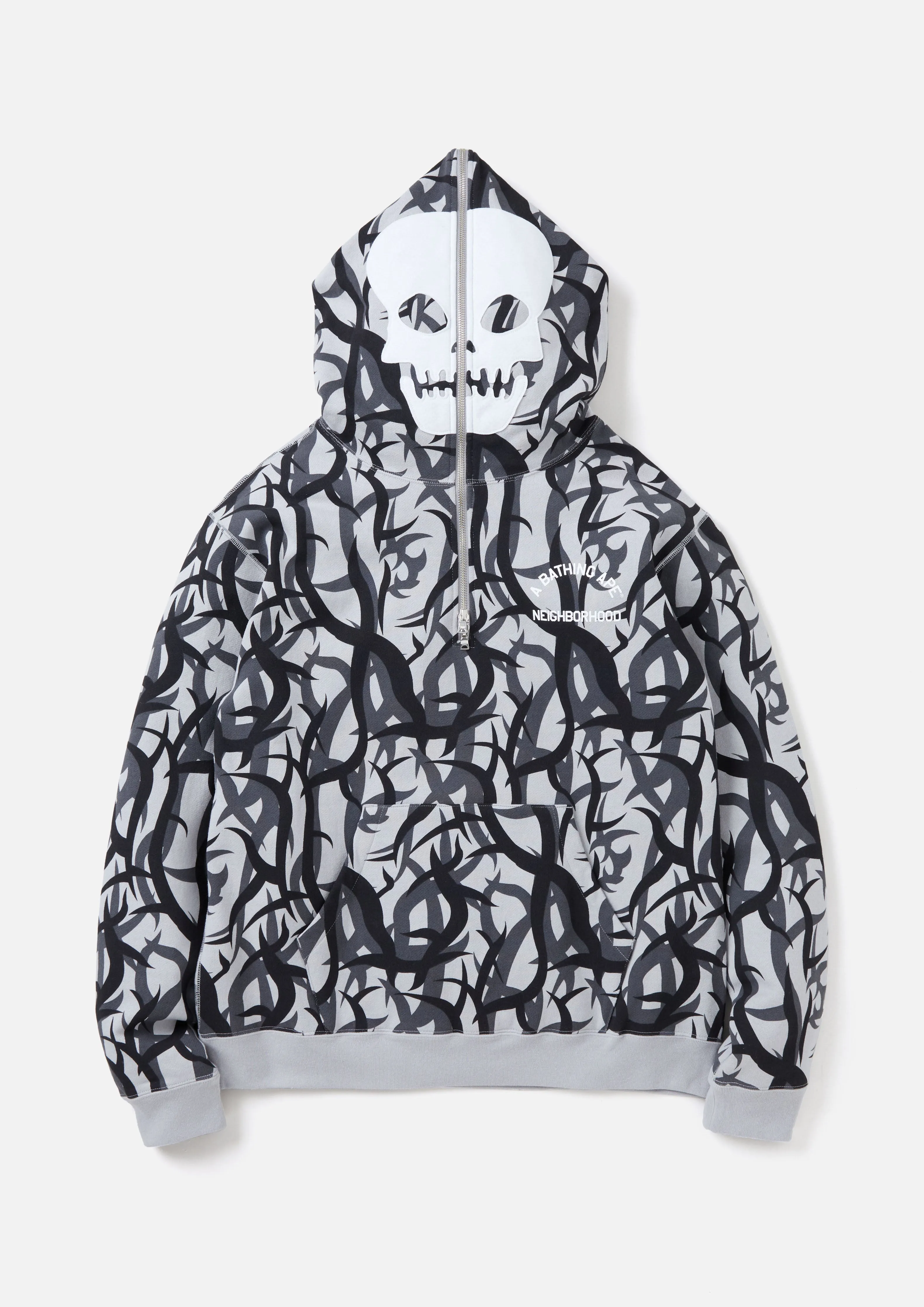 BAPE X NBHD - TRIAL CAMO TWO FACE HALF ZIP HOODIE