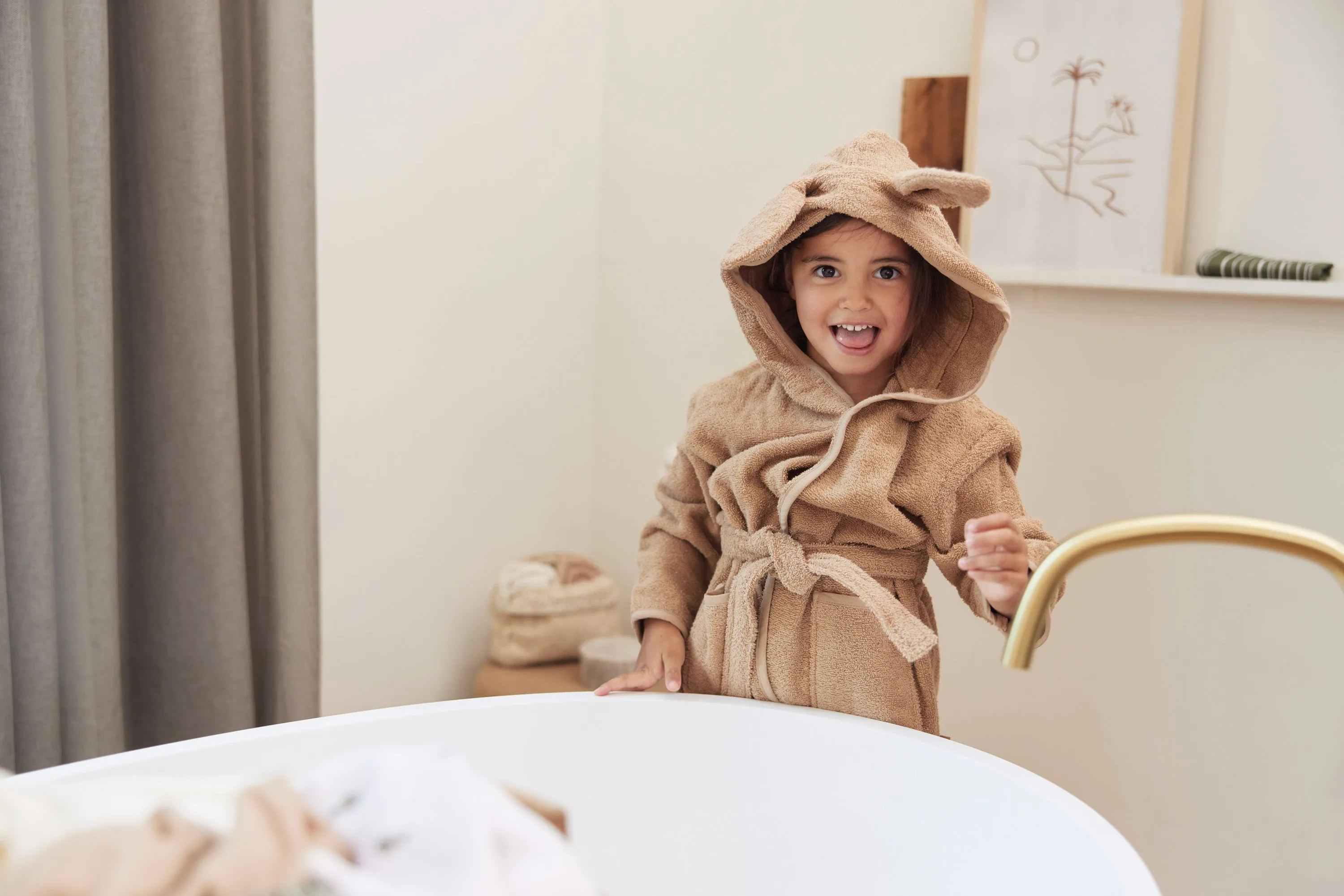 Bathrobe 3-4 year - Biscuit