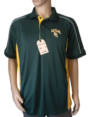 Baylor Bears Chiliwear Green Yellow Short Sleeve 3 Button Golf Polo T-Shirt (L)