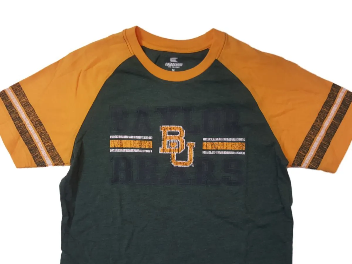 Baylor Bears Colosseum YOUTH Boy's Green & Yellow Short Sleeve T-Shirt 12-14 (M)