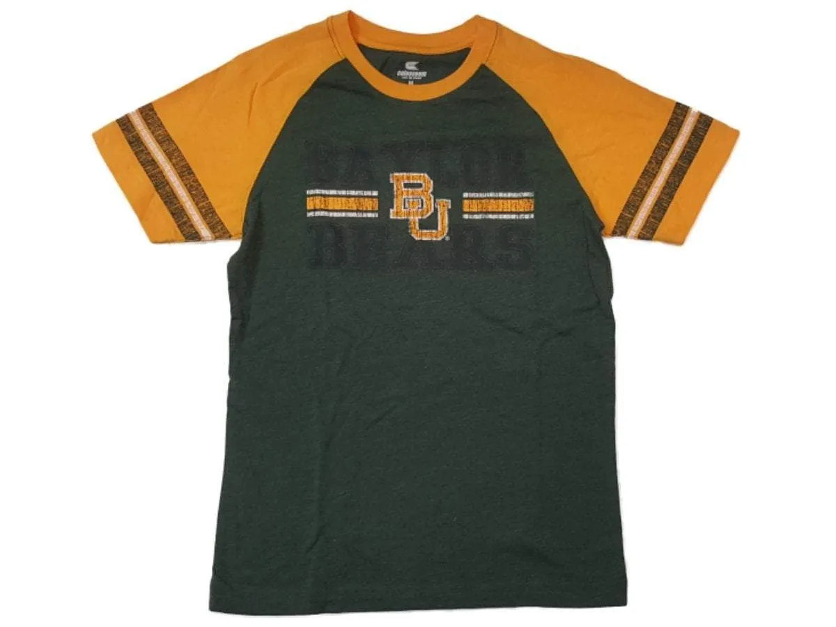 Baylor Bears Colosseum YOUTH Boy's Green & Yellow Short Sleeve T-Shirt 12-14 (M)