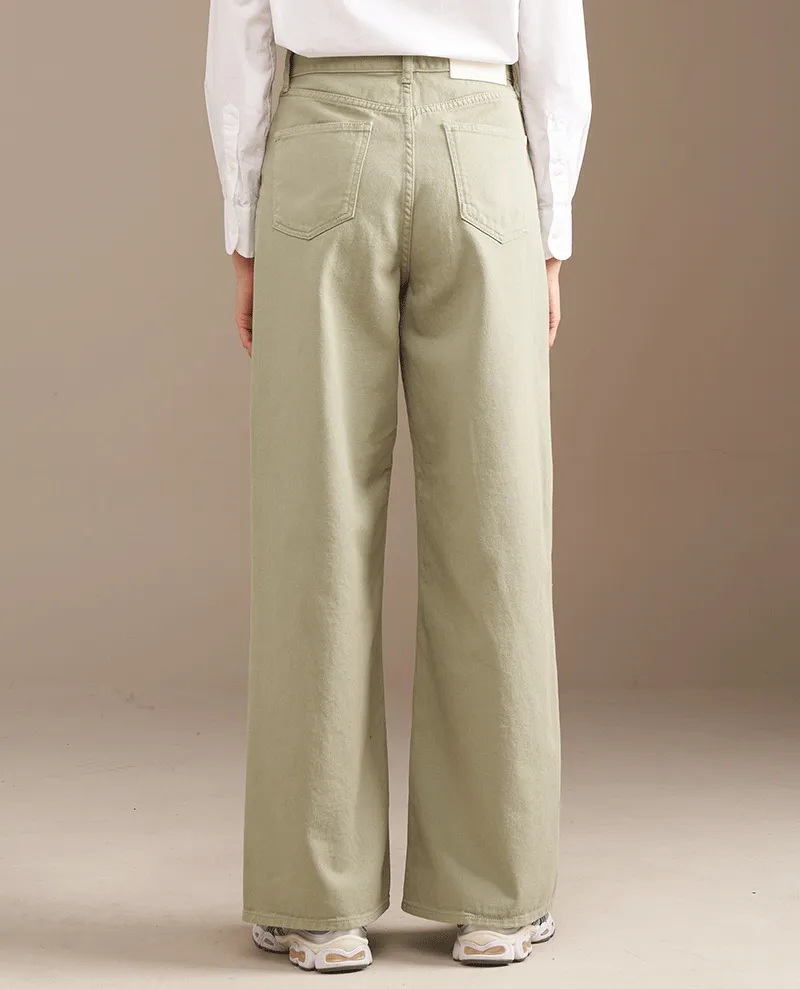 Bellerose Parthe Thyme Green Wide Leg Jeans