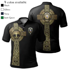 Belshes (Belsches) Clan Polo Shirt with Golden Celtic Tree Of Life