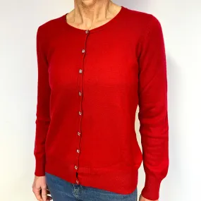 Berry Red Cashmere Cardigan Medium