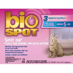 Bio Spot Spot On Flea & Tick Control For Cats - Over 5Lbs