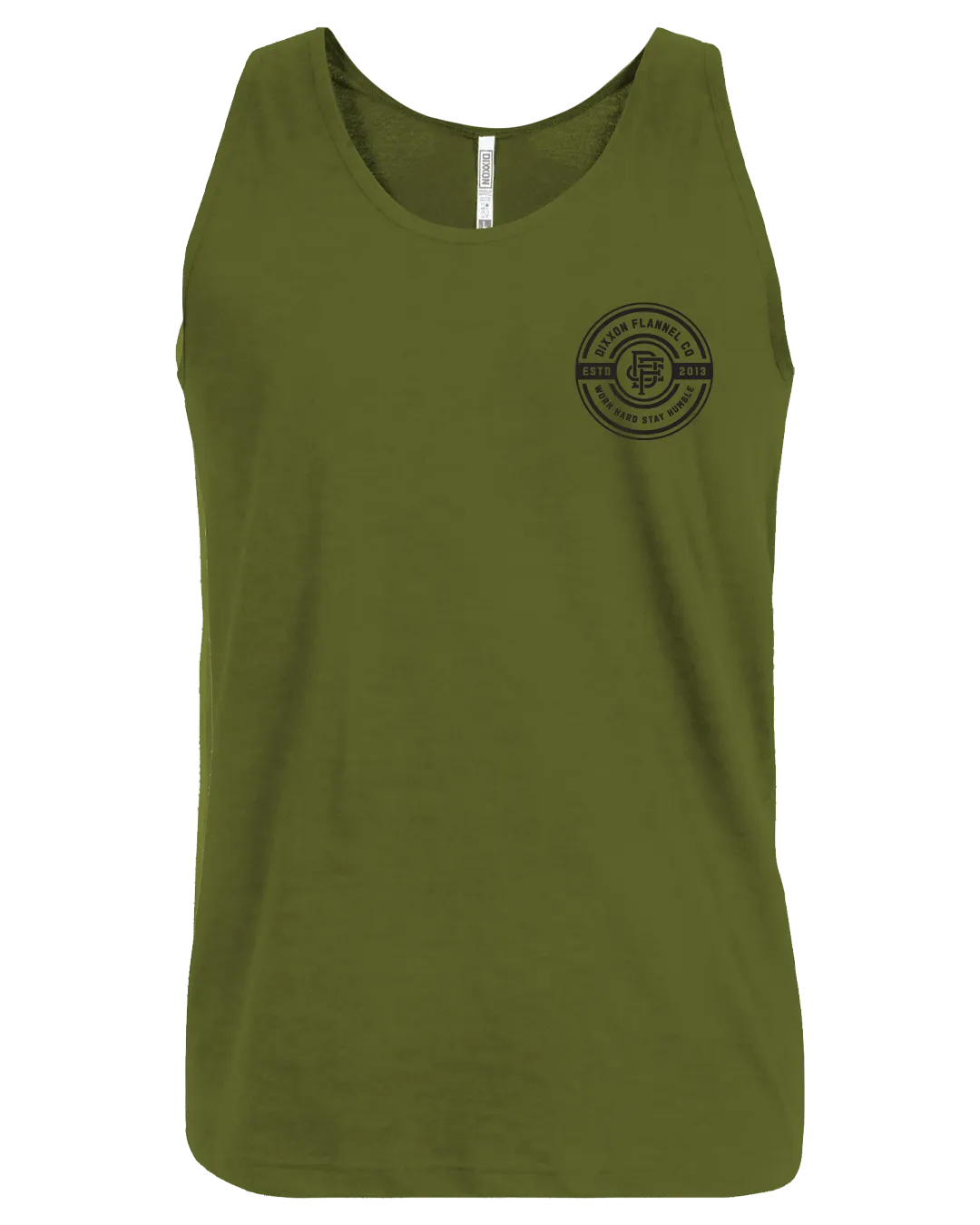 Black Work Hard Badge Tank - O.D. Green