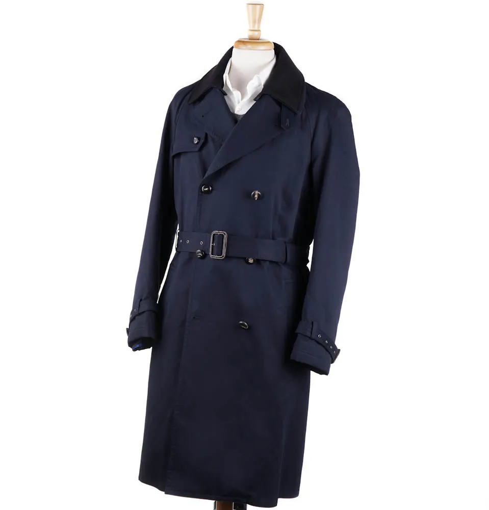 Boglioli Navy Cotton Coat with Wool Liner